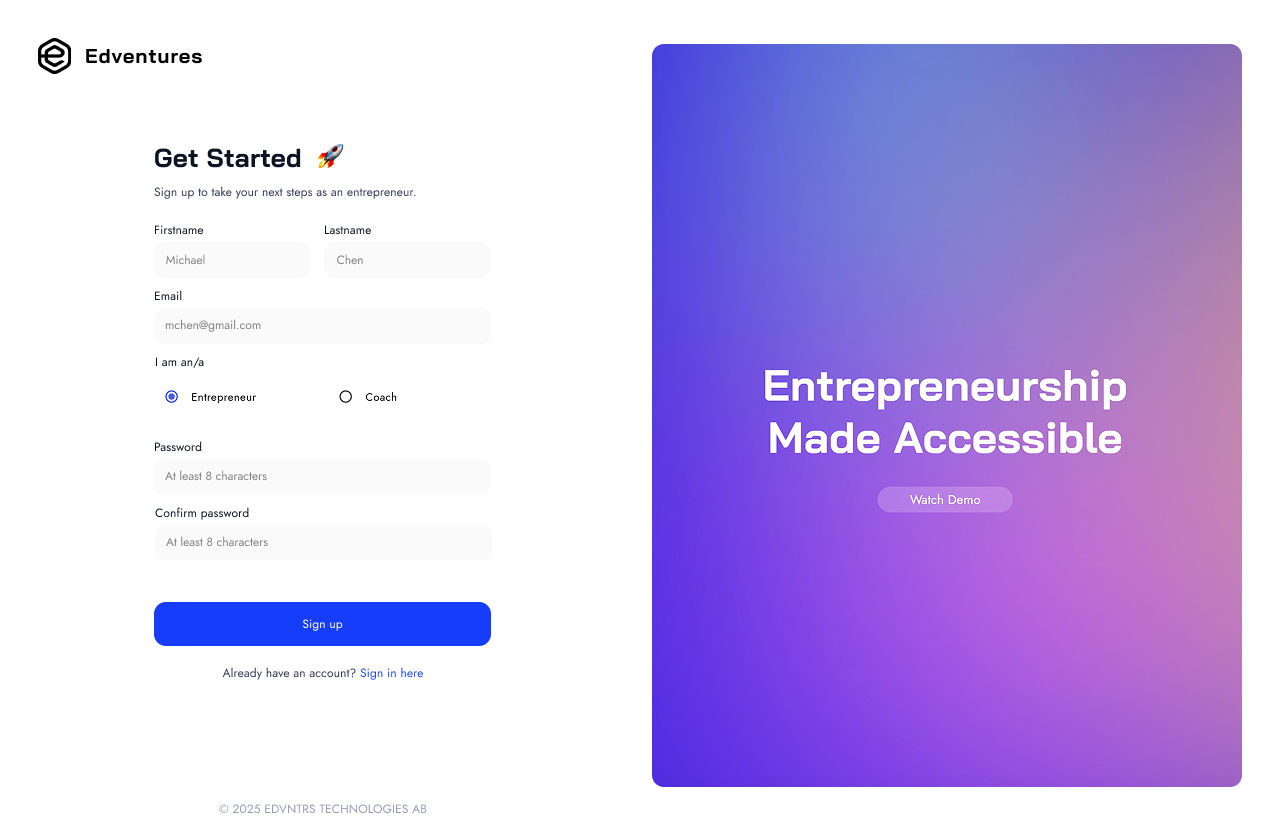 AFTER - Sign Up